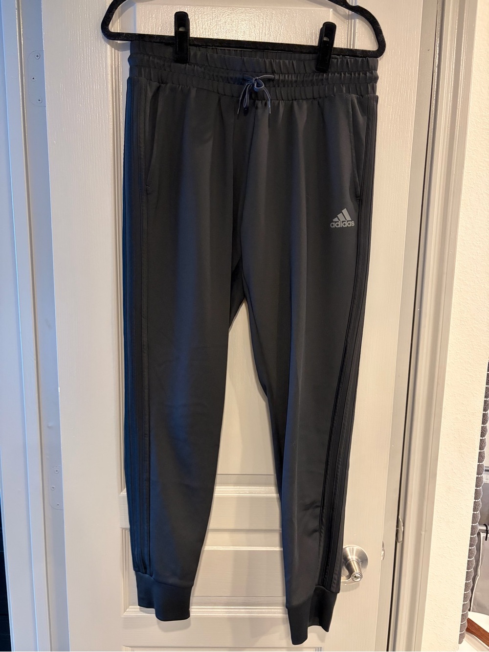 adidas Women’s Black Jogger Sweatpants with Side Stripes